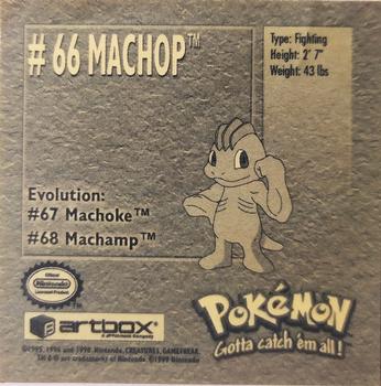 1999 Artbox Pokemon Stickers Series 1 #66 Machop Back