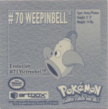 1999 Artbox Pokemon Stickers Series 1 #70 Weepinbell Back
