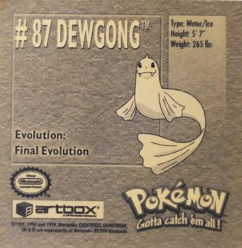 1999 Artbox Pokemon Stickers Series 1 #87 Dewgong Back