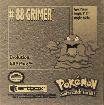 1999 Artbox Pokemon Stickers Series 1 #88 Grimer Back