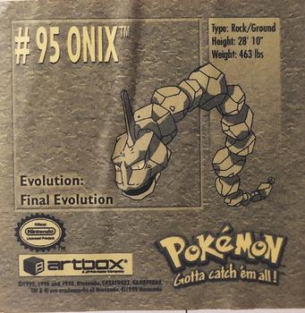 1999 Artbox Pokemon Stickers Series 1 #95 Onix Back