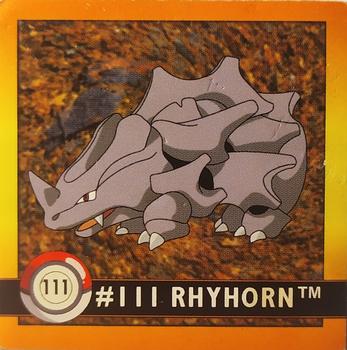 1999 Artbox Pokemon Stickers Series 1 #111 Rhyhorn Front