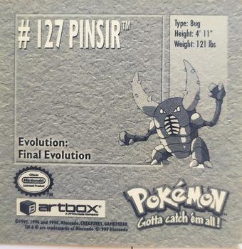 1999 Artbox Pokemon Stickers Series 1 #127 Pinsir Back