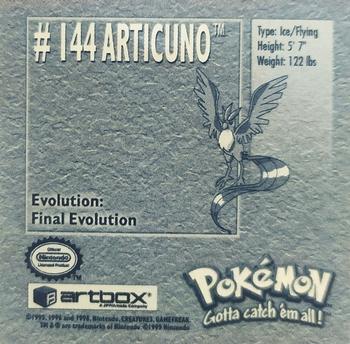 1999 Artbox Pokemon Stickers Series 1 #144 Articuno Back