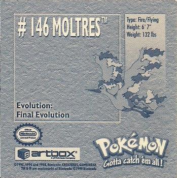 1999 Artbox Pokemon Stickers Series 1 #146 Moltres Back