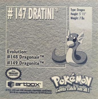1999 Artbox Pokemon Stickers Series 1 #147 Dratini Back