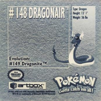 1999 Artbox Pokemon Stickers Series 1 #148 Dragonair Back