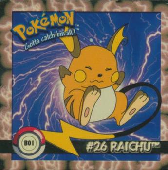 1999 Artbox Pokemon Stickers Series 1 #B1 Raichu Front