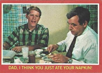 1976 Topps Happy Days - 'A' Series #21A Dad, I Think You Just Ate Your Napkin! Front