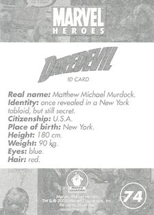 2008 Preziosi Collection Marvel Heroes #74 Daredevil Back