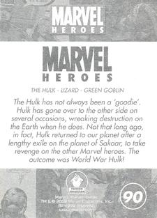 2008 Preziosi Collection Marvel Heroes #90 Hulk / Lizard / Green Goblin Back