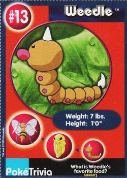 1999 Burger King Pokemon #13 Weedle Front