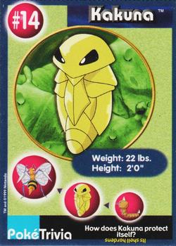 1999 Burger King Pokemon #14 Kakuna Front