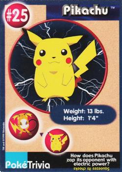 1999 Burger King Pokemon #25 Pikachu Front