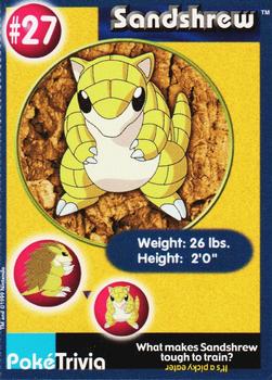 1999 Burger King Pokemon #27 Sandshrew Front