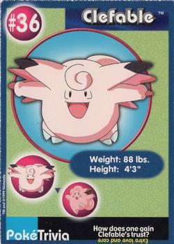1999 Burger King Pokemon #36 Clefable Front