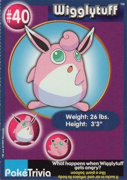 1999 Burger King Pokemon #40 Wigglytuff Front