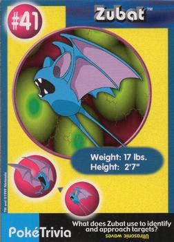 1999 Burger King Pokemon #41 Zubat Front