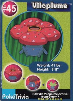 1999 Burger King Pokemon #45 Vileplume Front