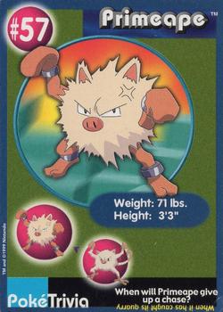 1999 Burger King Pokemon #57 Primeape Front