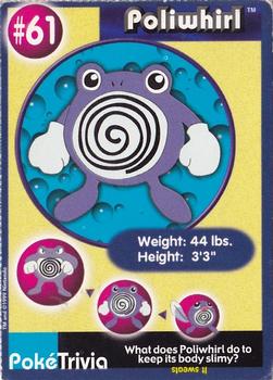 1999 Burger King Pokemon #61 Poliwhirl Front