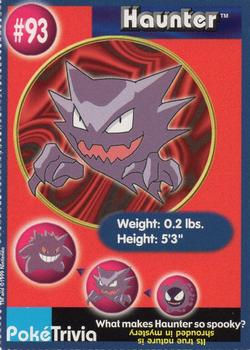 1999 Burger King Pokemon #93 Haunter Front