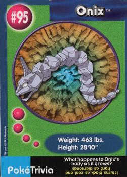 1999 Burger King Pokemon #95 Onix Front