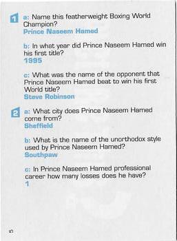2005 Falcon Games Picture This #5 Prince Naseem Hamed Back