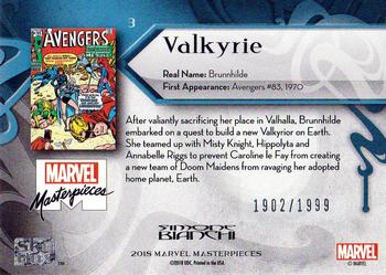 2018 Upper Deck Marvel Masterpieces #3 Valkyrie Back
