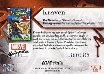 2018 Upper Deck Marvel Masterpieces #7 Kraven Back