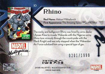 2018 Upper Deck Marvel Masterpieces #10 Rhino Back