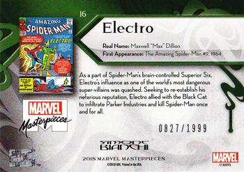 2018 Upper Deck Marvel Masterpieces #16 Electro Back