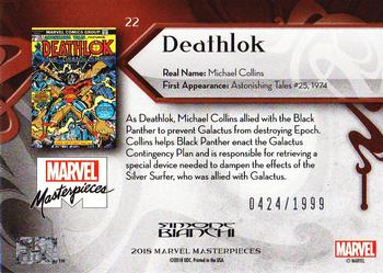 2018 Upper Deck Marvel Masterpieces #22 Deathlok Back