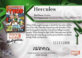 2018 Upper Deck Marvel Masterpieces #26 Hercules Back
