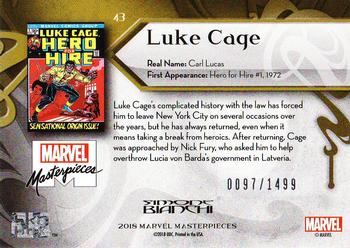 2018 Upper Deck Marvel Masterpieces #43 Luke Cage Back