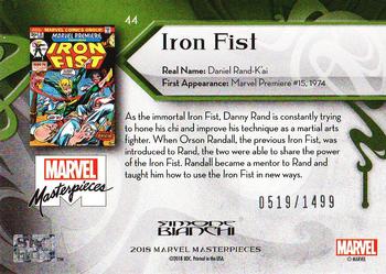 2018 Upper Deck Marvel Masterpieces #44 Iron Fist Back