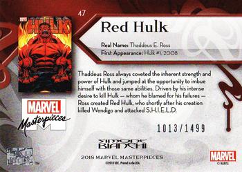 2018 Upper Deck Marvel Masterpieces #47 Red Hulk Back
