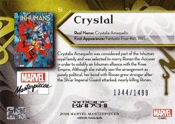 2018 Upper Deck Marvel Masterpieces #51 Crystal Back