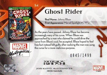 2018 Upper Deck Marvel Masterpieces #54 Ghost Rider Back