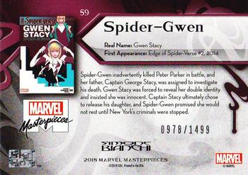 2018 Upper Deck Marvel Masterpieces #59 Spider-Gwen Back