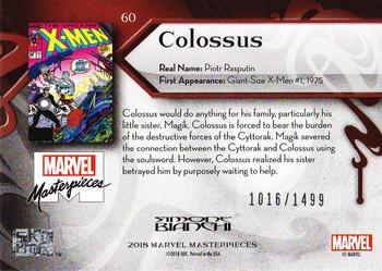2018 Upper Deck Marvel Masterpieces #60 Colossus Back