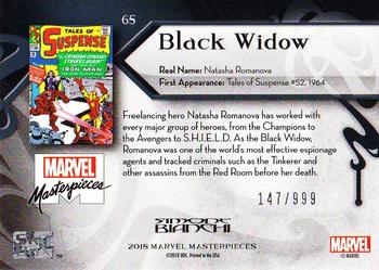 2018 Upper Deck Marvel Masterpieces #65 Black Widow Back