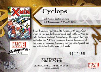 2018 Upper Deck Marvel Masterpieces #66 Cyclops Back