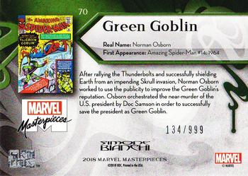 2018 Upper Deck Marvel Masterpieces #70 Green Goblin Back