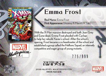 2018 Upper Deck Marvel Masterpieces #76 Emma Frost Back