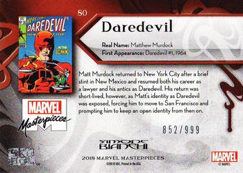 2018 Upper Deck Marvel Masterpieces #80 Daredevil Back