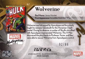 2018 Upper Deck Marvel Masterpieces #87 Wolverine Back