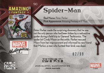 2018 Upper Deck Marvel Masterpieces #90 Spider-Man Back