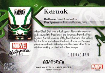 2018 Upper Deck Marvel Masterpieces #46 Karnak Back