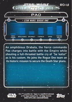 2018 Topps Star Wars: Galactic Files - Blue #RO-13 Pao Back